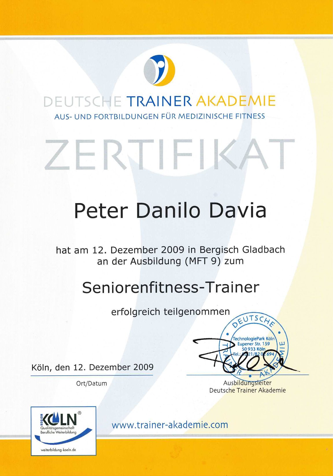 peter danilo davia zertifikat seniorenfitness-trainer